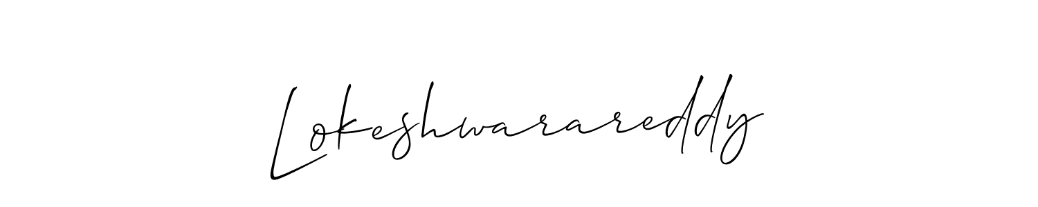The best way (Allison_Script) to make a short signature is to pick only two or three words in your name. The name Lokeshwarareddy include a total of six letters. For converting this name. Lokeshwarareddy signature style 2 images and pictures png