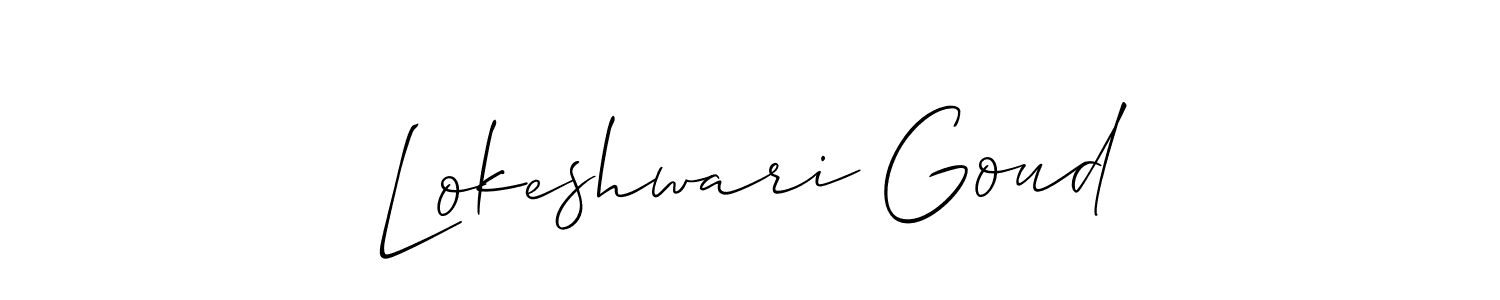 Lokeshwari Goud stylish signature style. Best Handwritten Sign (Allison_Script) for my name. Handwritten Signature Collection Ideas for my name Lokeshwari Goud. Lokeshwari Goud signature style 2 images and pictures png