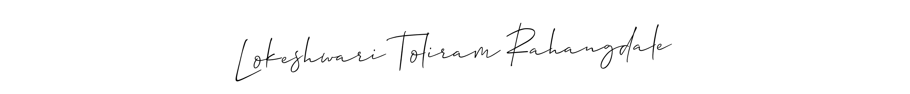 Create a beautiful signature design for name Lokeshwari Toliram Rahangdale. With this signature (Allison_Script) fonts, you can make a handwritten signature for free. Lokeshwari Toliram Rahangdale signature style 2 images and pictures png