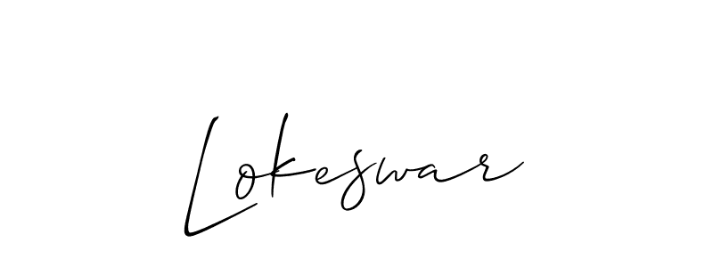 How to make Lokeswar name signature. Use Allison_Script style for creating short signs online. This is the latest handwritten sign. Lokeswar signature style 2 images and pictures png