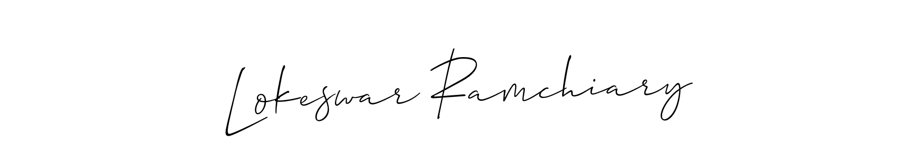 Lokeswar Ramchiary stylish signature style. Best Handwritten Sign (Allison_Script) for my name. Handwritten Signature Collection Ideas for my name Lokeswar Ramchiary. Lokeswar Ramchiary signature style 2 images and pictures png