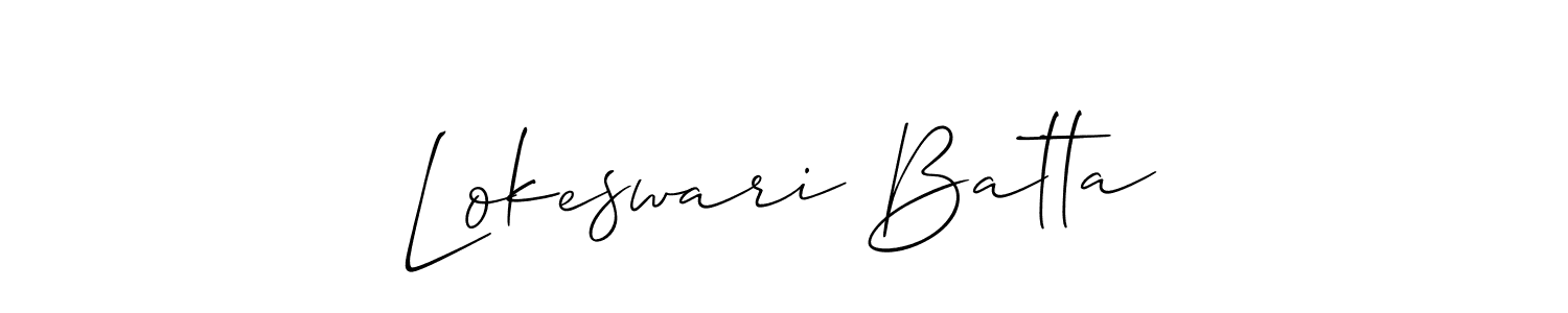 How to make Lokeswari Batta signature? Allison_Script is a professional autograph style. Create handwritten signature for Lokeswari Batta name. Lokeswari Batta signature style 2 images and pictures png