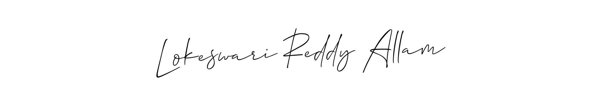 It looks lik you need a new signature style for name Lokeswari Reddy Allam. Design unique handwritten (Allison_Script) signature with our free signature maker in just a few clicks. Lokeswari Reddy Allam signature style 2 images and pictures png