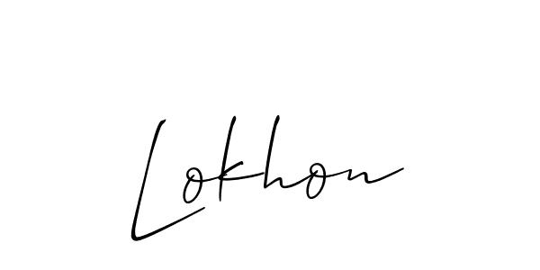 Allison_Script is a professional signature style that is perfect for those who want to add a touch of class to their signature. It is also a great choice for those who want to make their signature more unique. Get Lokhon name to fancy signature for free. Lokhon signature style 2 images and pictures png