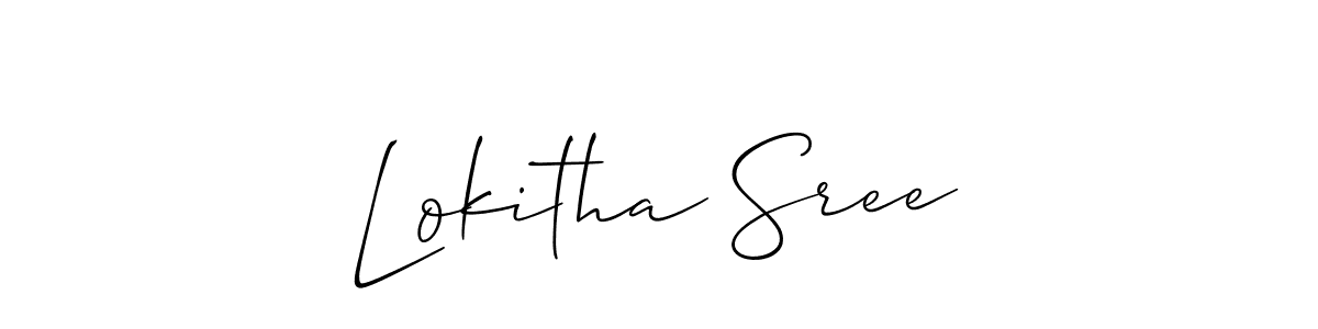 Also You can easily find your signature by using the search form. We will create Lokitha Sree name handwritten signature images for you free of cost using Allison_Script sign style. Lokitha Sree signature style 2 images and pictures png