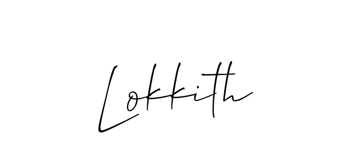Use a signature maker to create a handwritten signature online. With this signature software, you can design (Allison_Script) your own signature for name Lokkith. Lokkith signature style 2 images and pictures png