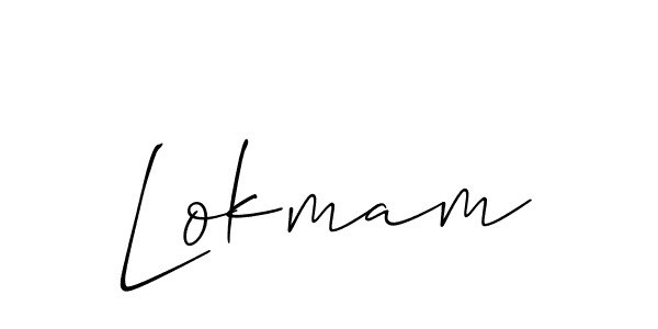 Use a signature maker to create a handwritten signature online. With this signature software, you can design (Allison_Script) your own signature for name Lokmam. Lokmam signature style 2 images and pictures png