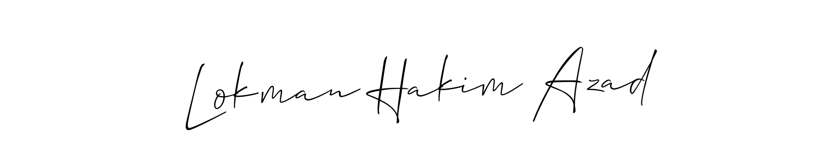 This is the best signature style for the Lokman Hakim Azad name. Also you like these signature font (Allison_Script). Mix name signature. Lokman Hakim Azad signature style 2 images and pictures png
