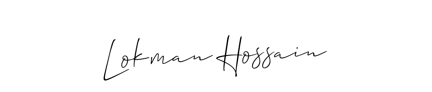 Lokman Hossain stylish signature style. Best Handwritten Sign (Allison_Script) for my name. Handwritten Signature Collection Ideas for my name Lokman Hossain. Lokman Hossain signature style 2 images and pictures png