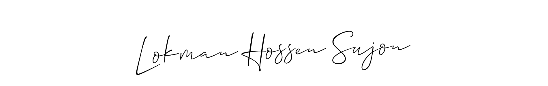 Similarly Allison_Script is the best handwritten signature design. Signature creator online .You can use it as an online autograph creator for name Lokman Hossen Sujon. Lokman Hossen Sujon signature style 2 images and pictures png