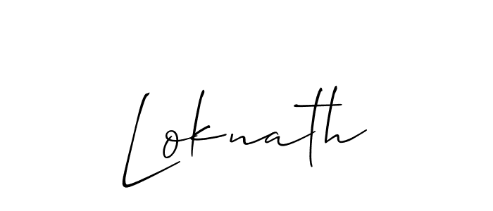 Loknath stylish signature style. Best Handwritten Sign (Allison_Script) for my name. Handwritten Signature Collection Ideas for my name Loknath. Loknath signature style 2 images and pictures png