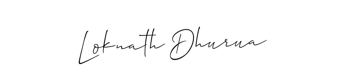 The best way (Allison_Script) to make a short signature is to pick only two or three words in your name. The name Loknath Dhurua include a total of six letters. For converting this name. Loknath Dhurua signature style 2 images and pictures png