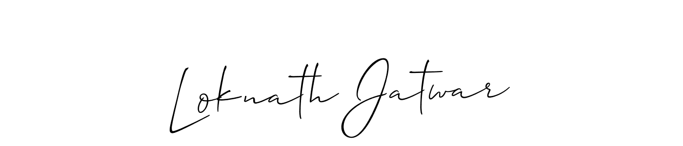 Make a beautiful signature design for name Loknath Jatwar. With this signature (Allison_Script) style, you can create a handwritten signature for free. Loknath Jatwar signature style 2 images and pictures png