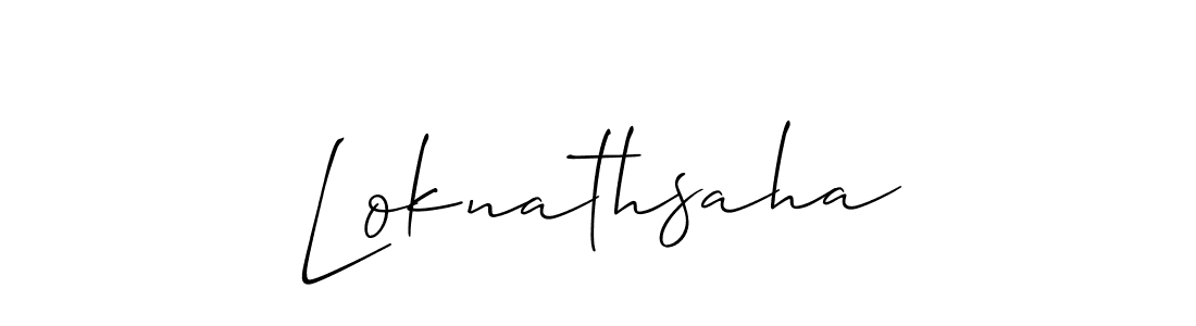 Design your own signature with our free online signature maker. With this signature software, you can create a handwritten (Allison_Script) signature for name Loknathsaha. Loknathsaha signature style 2 images and pictures png