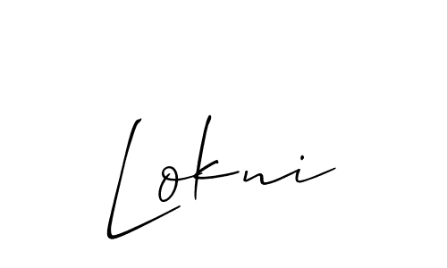 Create a beautiful signature design for name Lokni. With this signature (Allison_Script) fonts, you can make a handwritten signature for free. Lokni signature style 2 images and pictures png