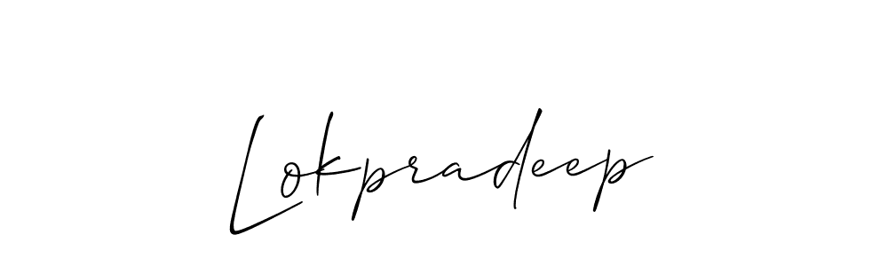 Make a beautiful signature design for name Lokpradeep. With this signature (Allison_Script) style, you can create a handwritten signature for free. Lokpradeep signature style 2 images and pictures png