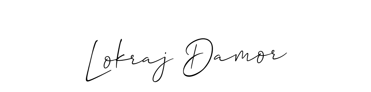 How to make Lokraj Damor name signature. Use Allison_Script style for creating short signs online. This is the latest handwritten sign. Lokraj Damor signature style 2 images and pictures png
