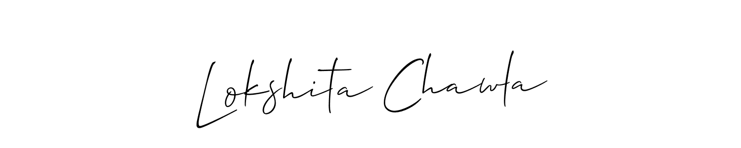 Allison_Script is a professional signature style that is perfect for those who want to add a touch of class to their signature. It is also a great choice for those who want to make their signature more unique. Get Lokshita Chawla name to fancy signature for free. Lokshita Chawla signature style 2 images and pictures png