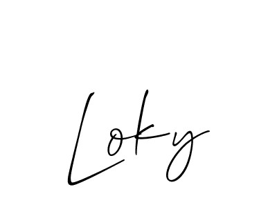 It looks lik you need a new signature style for name Loky. Design unique handwritten (Allison_Script) signature with our free signature maker in just a few clicks. Loky signature style 2 images and pictures png