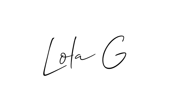 How to make Lola G name signature. Use Allison_Script style for creating short signs online. This is the latest handwritten sign. Lola G signature style 2 images and pictures png