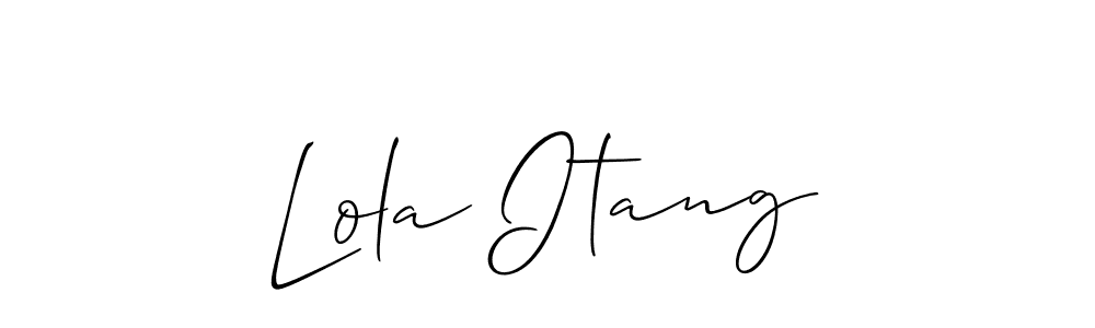 Lola Itang stylish signature style. Best Handwritten Sign (Allison_Script) for my name. Handwritten Signature Collection Ideas for my name Lola Itang. Lola Itang signature style 2 images and pictures png