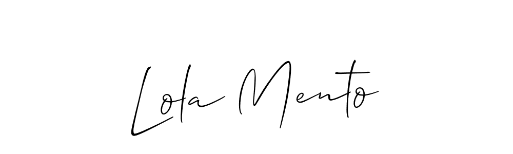 Once you've used our free online signature maker to create your best signature Allison_Script style, it's time to enjoy all of the benefits that Lola Mento name signing documents. Lola Mento signature style 2 images and pictures png