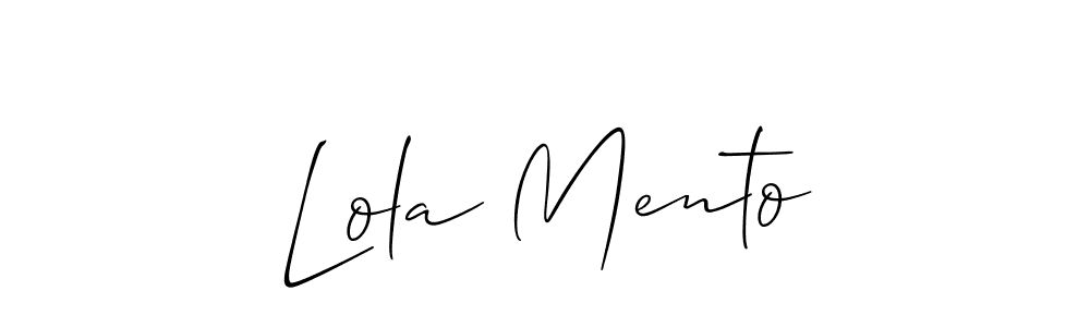 Design your own signature with our free online signature maker. With this signature software, you can create a handwritten (Allison_Script) signature for name Lola Mento. Lola Mento signature style 2 images and pictures png