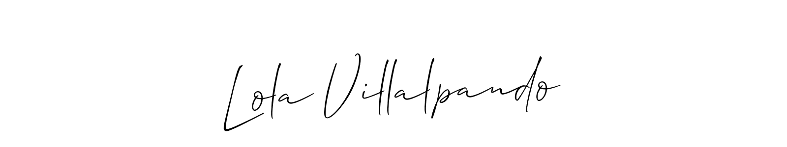 Design your own signature with our free online signature maker. With this signature software, you can create a handwritten (Allison_Script) signature for name Lola Villalpando. Lola Villalpando signature style 2 images and pictures png