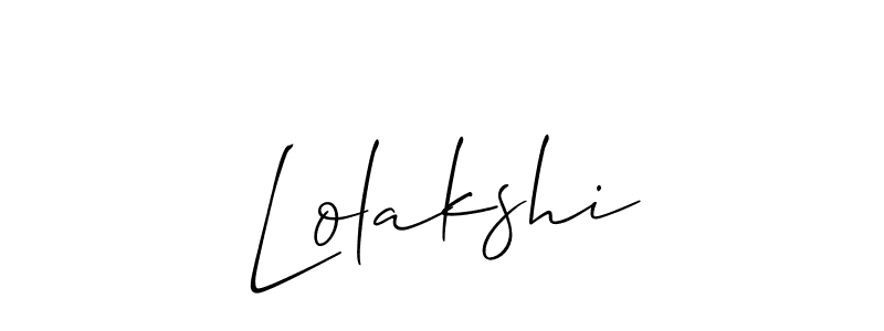 It looks lik you need a new signature style for name Lolakshi. Design unique handwritten (Allison_Script) signature with our free signature maker in just a few clicks. Lolakshi signature style 2 images and pictures png