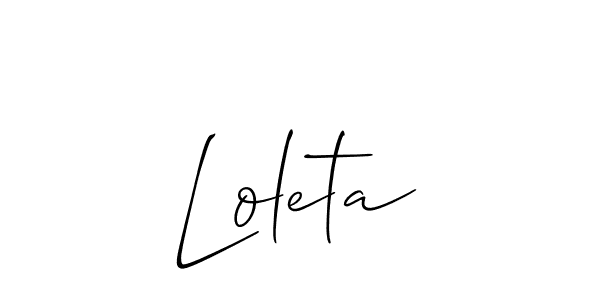 The best way (Allison_Script) to make a short signature is to pick only two or three words in your name. The name Loleta include a total of six letters. For converting this name. Loleta signature style 2 images and pictures png