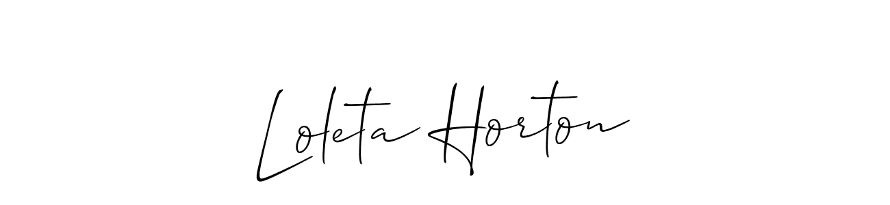 Loleta Horton stylish signature style. Best Handwritten Sign (Allison_Script) for my name. Handwritten Signature Collection Ideas for my name Loleta Horton. Loleta Horton signature style 2 images and pictures png