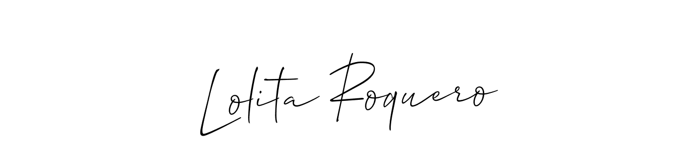 Similarly Allison_Script is the best handwritten signature design. Signature creator online .You can use it as an online autograph creator for name Lolita Roquero. Lolita Roquero signature style 2 images and pictures png