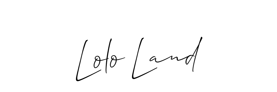 Use a signature maker to create a handwritten signature online. With this signature software, you can design (Allison_Script) your own signature for name Lolo Land. Lolo Land signature style 2 images and pictures png
