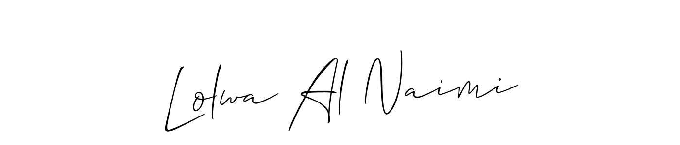 Also You can easily find your signature by using the search form. We will create Lolwa Al Naimi name handwritten signature images for you free of cost using Allison_Script sign style. Lolwa Al Naimi signature style 2 images and pictures png