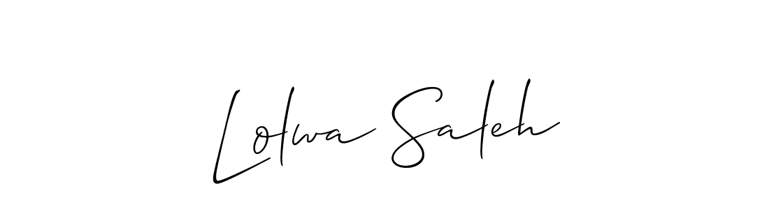 Design your own signature with our free online signature maker. With this signature software, you can create a handwritten (Allison_Script) signature for name Lolwa Saleh. Lolwa Saleh signature style 2 images and pictures png