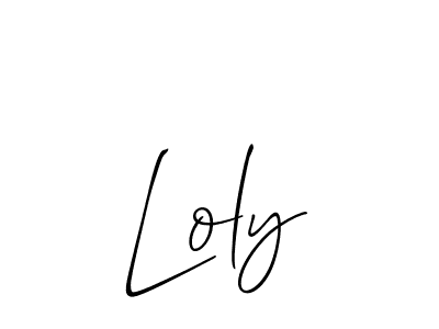 Design your own signature with our free online signature maker. With this signature software, you can create a handwritten (Allison_Script) signature for name Loly. Loly signature style 2 images and pictures png