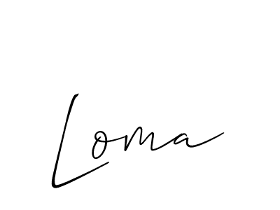 It looks lik you need a new signature style for name Loma. Design unique handwritten (Allison_Script) signature with our free signature maker in just a few clicks. Loma signature style 2 images and pictures png