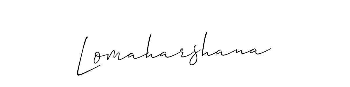 Lomaharshana stylish signature style. Best Handwritten Sign (Allison_Script) for my name. Handwritten Signature Collection Ideas for my name Lomaharshana. Lomaharshana signature style 2 images and pictures png