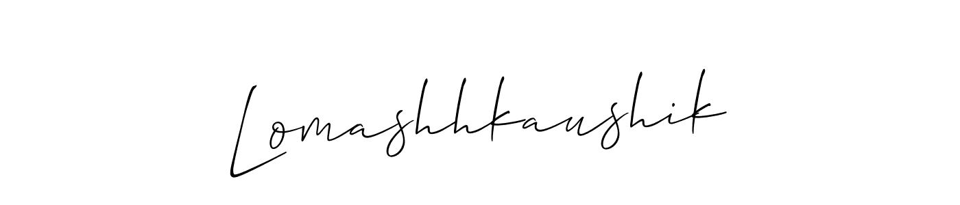 Use a signature maker to create a handwritten signature online. With this signature software, you can design (Allison_Script) your own signature for name Lomashhkaushik. Lomashhkaushik signature style 2 images and pictures png