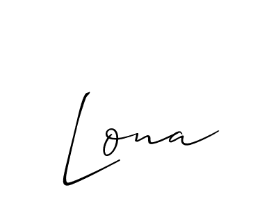 Make a beautiful signature design for name Lona. With this signature (Allison_Script) style, you can create a handwritten signature for free. Lona signature style 2 images and pictures png