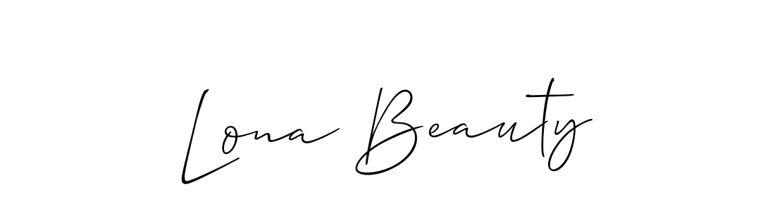 You should practise on your own different ways (Allison_Script) to write your name (Lona Beauty) in signature. don't let someone else do it for you. Lona Beauty signature style 2 images and pictures png