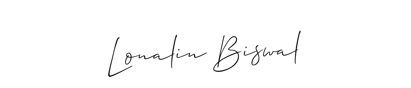 This is the best signature style for the Lonalin Biswal name. Also you like these signature font (Allison_Script). Mix name signature. Lonalin Biswal signature style 2 images and pictures png