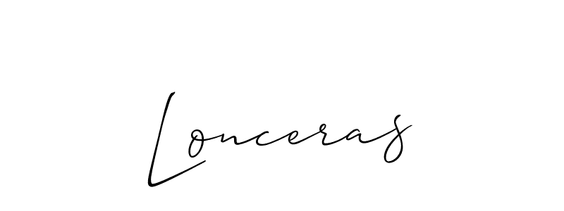 Create a beautiful signature design for name Lonceras. With this signature (Allison_Script) fonts, you can make a handwritten signature for free. Lonceras signature style 2 images and pictures png