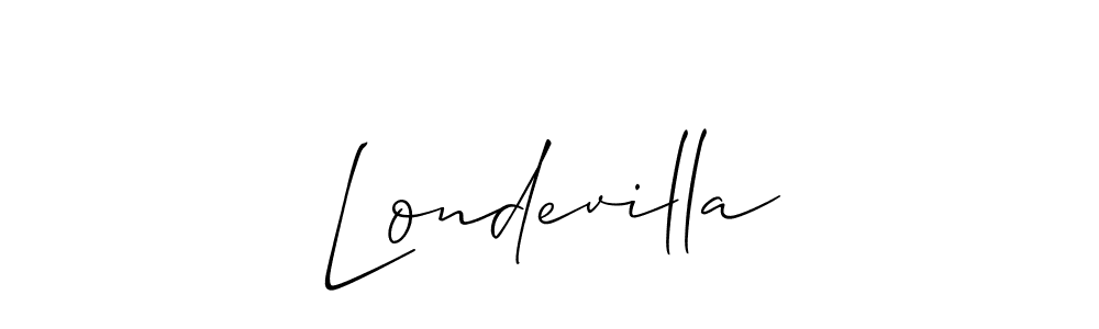 Make a beautiful signature design for name Londevilla. With this signature (Allison_Script) style, you can create a handwritten signature for free. Londevilla signature style 2 images and pictures png