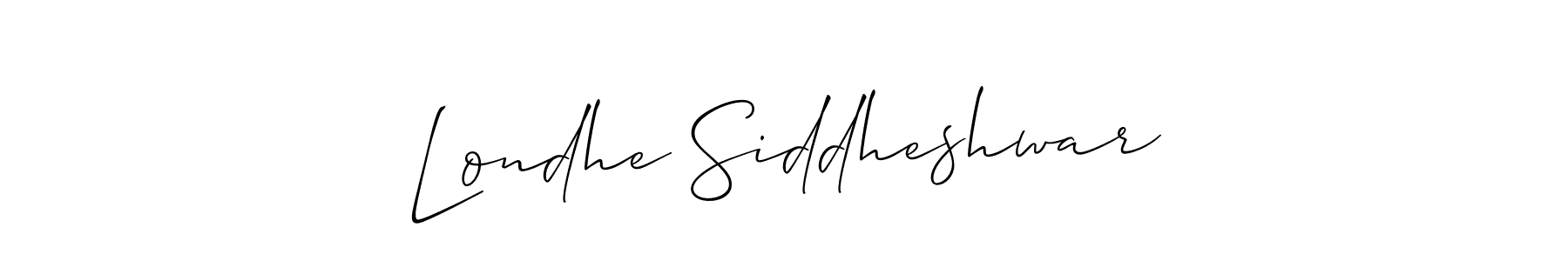 Design your own signature with our free online signature maker. With this signature software, you can create a handwritten (Allison_Script) signature for name Londhe Siddheshwar. Londhe Siddheshwar signature style 2 images and pictures png