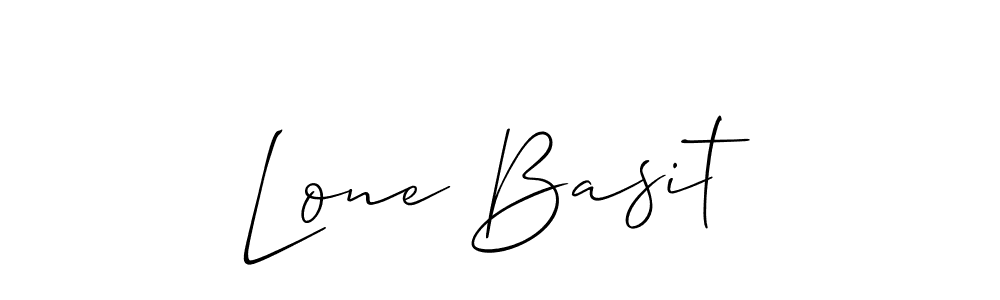 The best way (Allison_Script) to make a short signature is to pick only two or three words in your name. The name Lone Basit include a total of six letters. For converting this name. Lone Basit signature style 2 images and pictures png