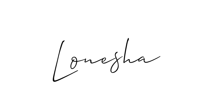 if you are searching for the best signature style for your name Lonesha. so please give up your signature search. here we have designed multiple signature styles  using Allison_Script. Lonesha signature style 2 images and pictures png