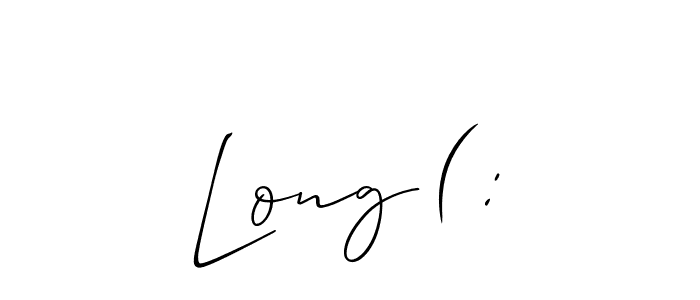 Also You can easily find your signature by using the search form. We will create Long (: name handwritten signature images for you free of cost using Allison_Script sign style. Long (: signature style 2 images and pictures png