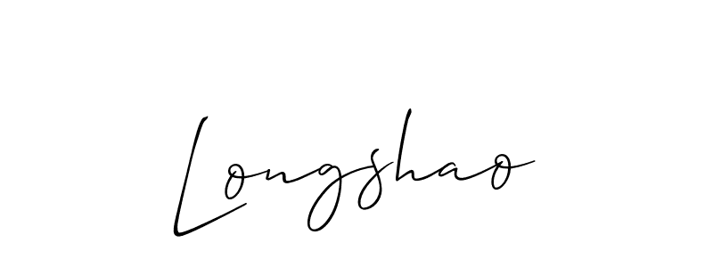 You should practise on your own different ways (Allison_Script) to write your name (Longshao) in signature. don't let someone else do it for you. Longshao signature style 2 images and pictures png