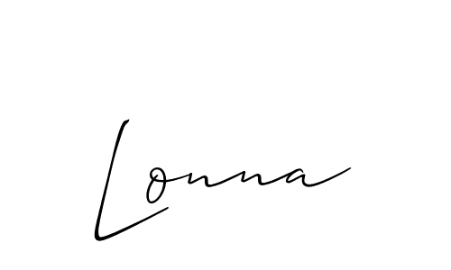 How to make Lonna signature? Allison_Script is a professional autograph style. Create handwritten signature for Lonna name. Lonna signature style 2 images and pictures png